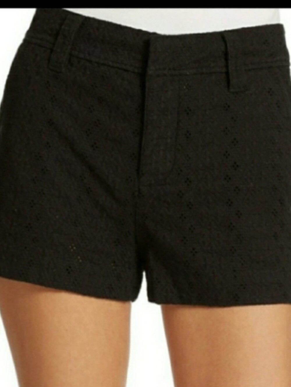 Free People Women's Black Eyelet Cotton Shorts